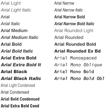 arial rounded font family